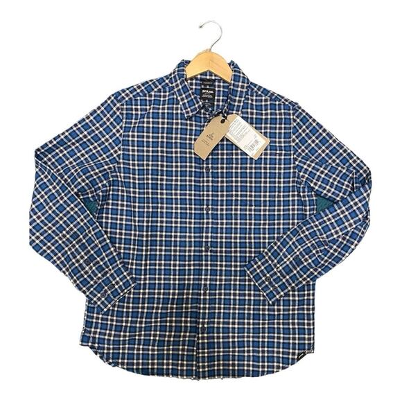 Prana Men's Los Feliz Blue Long Sleeve Flannel Shirt NEW Size Small Standard Fit - Picture 1 of 6